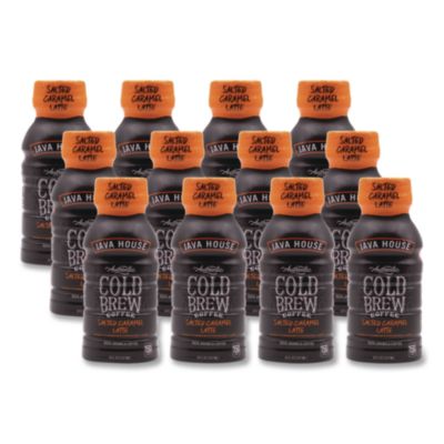 Java House® Cold Brew Coffee, Salted Caramel Latte, 8 oz Bottle, 12/Carton