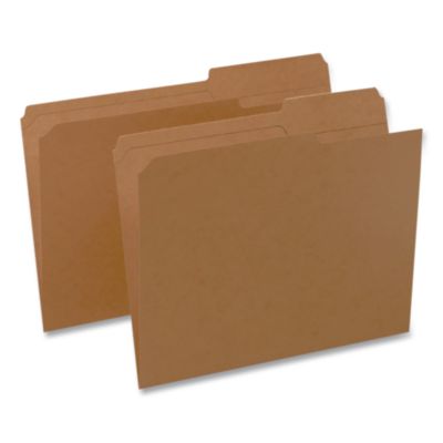 Pendaflex® Reinforced Top-Tab File Folders, 2/5-Cut Tabs, Letter, Brown Kraft, 100/Box