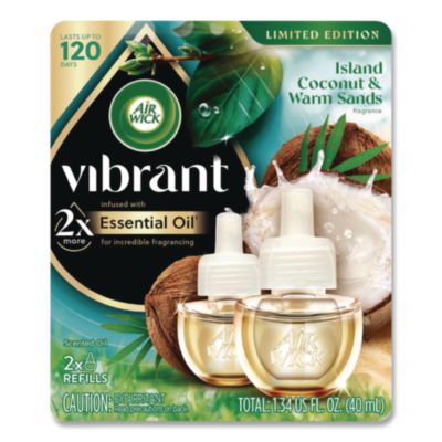 Vibrant Scented Oil Warmer Refill Island Coconut and Warm Sands 0.67 oz 2/Pack 6233801050