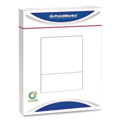 PrintWorks® Perforated Paper, 92 Bright, Perforated 3.63 from Bottom, 24 lb Bond Weight, 8.5 x 11, White, 500 Sheets/Ream, 5 Reams/Carton