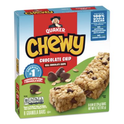 Granola Bars Chewy Chocolate Chip 0.84 oz Individually Wrapped 8/Box QUA31182