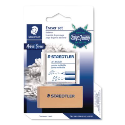 Staedtler® Assorted Art Erasers, For Pencil Marks, Square Block/Rectangular Block, Assorted Colors, 2/Pack