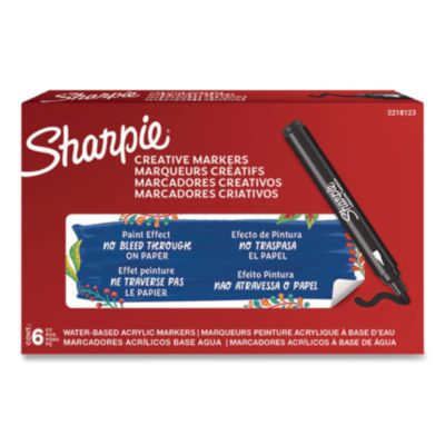 Sharpie® Creative Markers, Bullet Tip, Black, 6/Pack