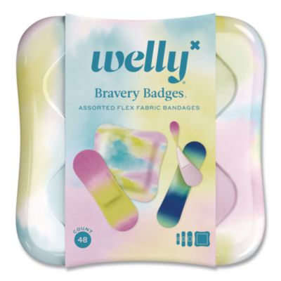 welly® Bravery Badges, General Purpose, Assorted Sizes/Colors, 48/Pack