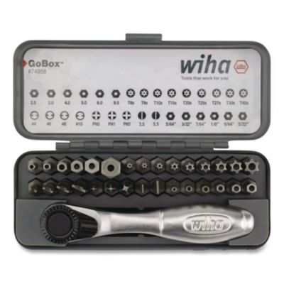 Wiha® 32-Piece GoBox Security Bit Set with Mini Ratchet