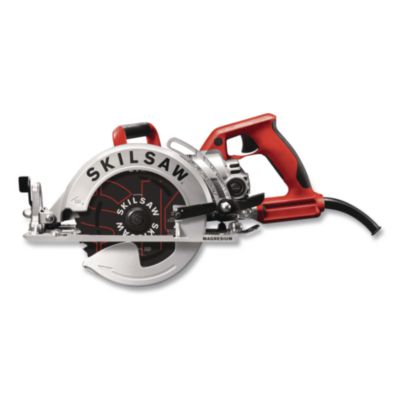 SKIL® 7-1/4" Lightweight Magnesium Worm Drive Circular Saw with Carbide Blade, 2,800 SPM, 0 to +53 Degree Bevel Range, 24 T Blade