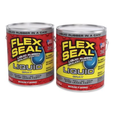 Flex Seal Products® Flex Seal Liquid Rubber Sealant Coating Liquid, 1 gal Can, Dries Gray, 2/Carton