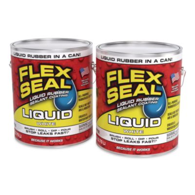Flex Seal Products® Flex Seal Liquid Rubber Sealant Coating Liquid, 1 gal Can, Dries White, 2/Carton