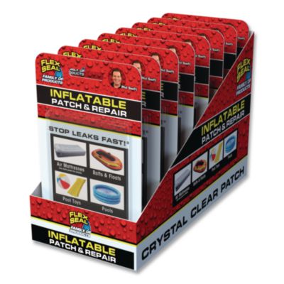 Flex Seal Products® Flex Seal Inflatable Patch and Repair, 3" x 4", Clear, 8/Carton