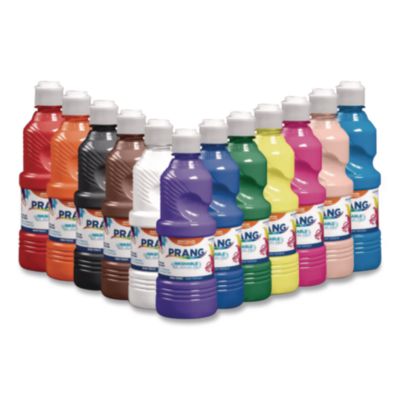 Washable Paint 12 Assorted Colors 16 oz Dispenser-Cap Bottle 12/Pack X10796