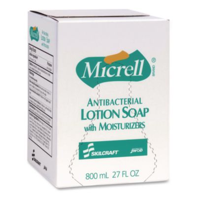 AbilityOne® 8520015220829, SKILCRAFT MICRELL Antibacterial Lotion Soap, 800 mL Box,12/Carton
