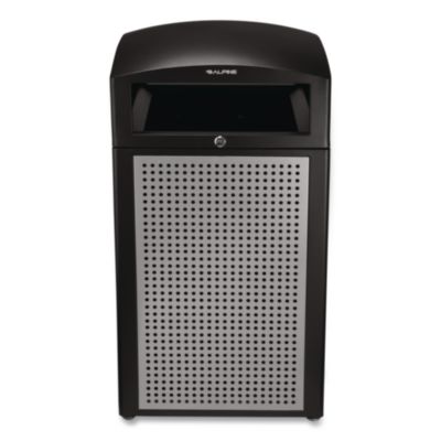 Alpine Industries 40 Gallon Outdoor All-Weather Trash Container 40 Gallon Outdoor All-Weather Trash Container, Steel, Silver