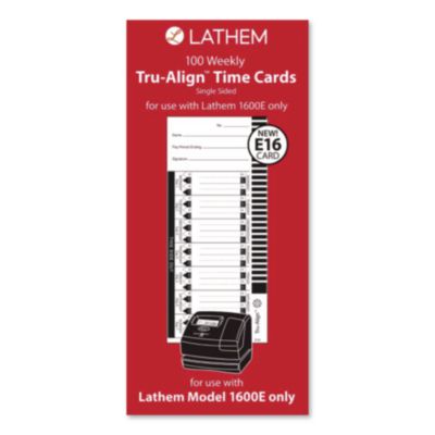 Time+Clock+Cards+for+Lathem+Time+1600E+One+Side+4+x+9+100%2fPack+E16100