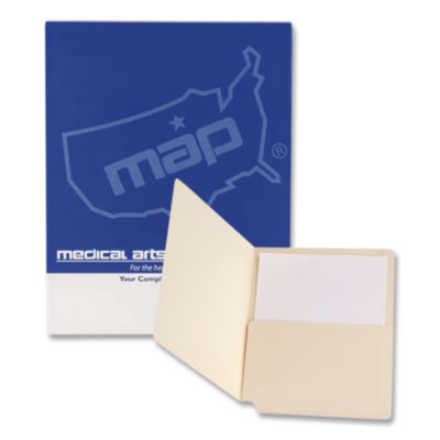 Medical Arts Press® Manila End Tab Pocket Folder, Right Pocket, Straight Tabs, Letter Size, Manila, 50/Box
