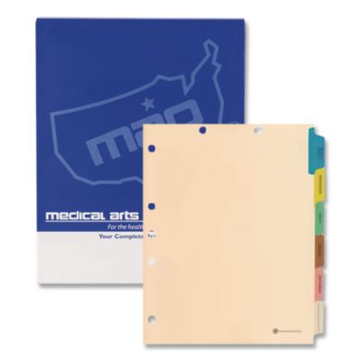 Medical Arts Press® 6-Tab Medical Chart Indexes, Side Tab, Assorted Medical, Manila, 65/Box
