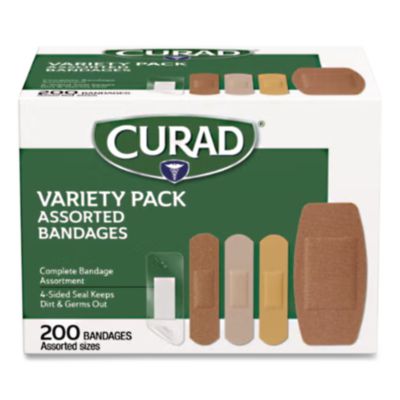 Curad+Variety+Pack+Assorted+Bandages+200%2fBox+CUR0800RB