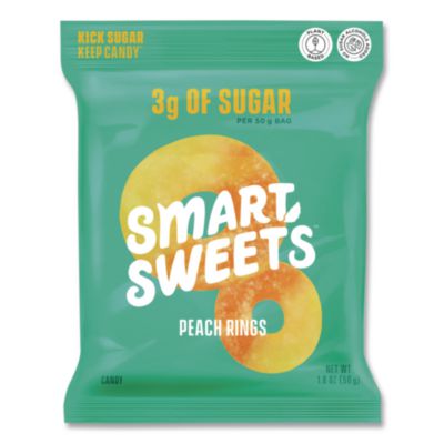 Smart Sweets® Peach Rings Candy, 1.8 oz Packet, 12/Box