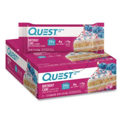Protein Bars Birthday Cake 2.12 oz Bar 12/Box QUN00596