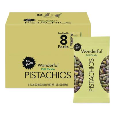 Wonderful® Pistachios, Salted Dill Pickle, 2.25 oz Bag, 8/Box