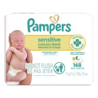 Pampers® Sensitive Baby Wipes, 1-Wipe Pop-Top, Fragrance-Free, 84 Wipes/Pack, 2 Packs