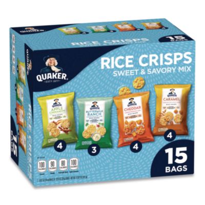 Quaker® Rice Crisps, Sweet and Savory Mix, Assorted Flavors, (7) 0.67 oz Bags, (8) 0.91 oz Bags