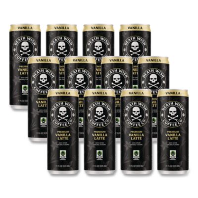 Death Wish Coffee Co. Vanilla Latte Cold Brew Coffee Vanilla Latte Cold Brew Coffee, 11 oz Can, 12/Carton