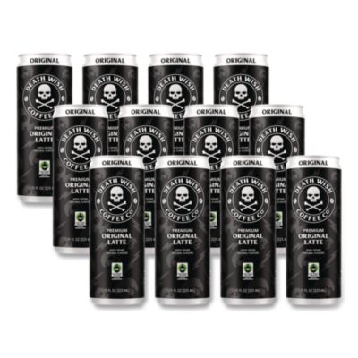 Death Wish Coffee Co. Original Latte Cold Brew Coffee Original Latte Cold Brew Coffee, 11 oz Can, 12/Carton