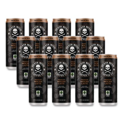 Death Wish Coffee Co. Mocha Latte Cold Brew Coffee Mocha Latte Cold Brew Coffee, 11 oz Can, 12/Carton