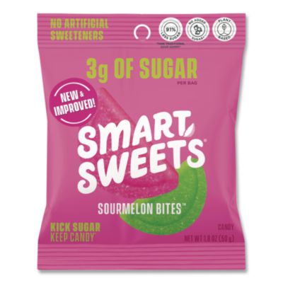 Smart Sweets® Sourmelon Bites Gummy Candy, Watermelon, 1.8 oz Packet, 12/Box