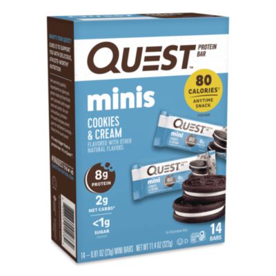 Quest® Protein Bar Minis, Cookies and Cream, 0.81 oz Bar, 14/Box