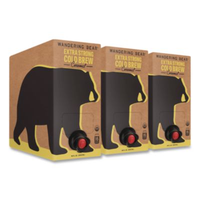 WANDERING BEAR® Caramel Cold Brew Coffee Tap Box, 96 oz, 3/Carton