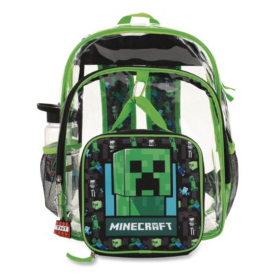 Minecraft Clear 5-Piece Backpack Set 12 x 5 x 16 Clear/Multicolor B1Y6Q2SMNCPP00