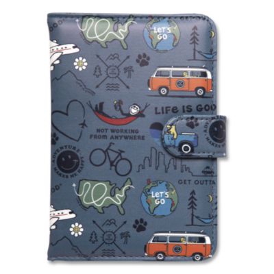 Life Is Good® Passport Cover, 4.25 x 5.87, Vegan Leather, Multicolor Travel Print