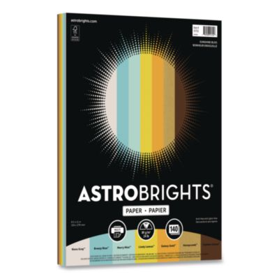 Astrobrights® Color Paper - "Sunshine Bliss" Assortment, 24 lb Bond Weight, 8.5 x 11, Assorted Colors, 140 Sheets