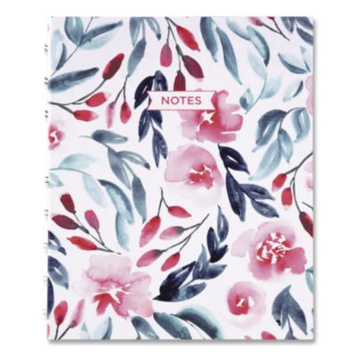 Blueline® NotePro Fashion Hard Cover Notebook, 1-Subject, Medium/College Rule, Tranquil Blooms Cover, (96) 9.25 x 7.25 Sheets