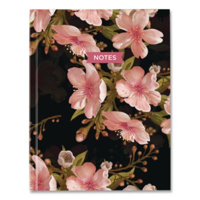Blueline® Fashion Hard Cover Notebook, 1-Subject, Medium/College Rule, Cherry Tree Lane Cover, (96) 9.25 x 7.25 Sheets