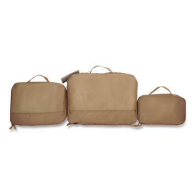 Bioworld® Four-Piece Packing Cube Set, Assorted Sizes, Light Brown