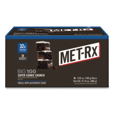 MET-Rx® Big 100 Gluten Free Super Cookie Crunch Protein Bar, 3.52 oz, Individually Wrapped, 9/Box
