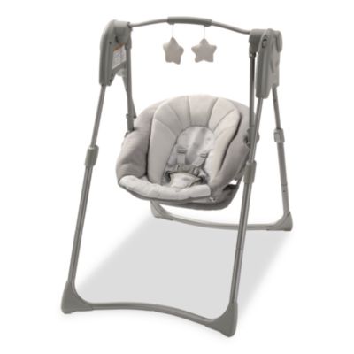 Graco® Slim Spaces Compact Baby Swing, Supports Up to 25 lb, 23.25 x 28.75 x 32.5, Gray