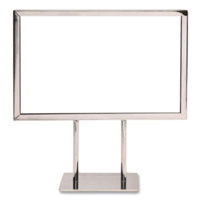 Global Printed Products Metal Countertop Sign Holder Metal Countertop Sign Holder, 7 x 11 Insert, Silver