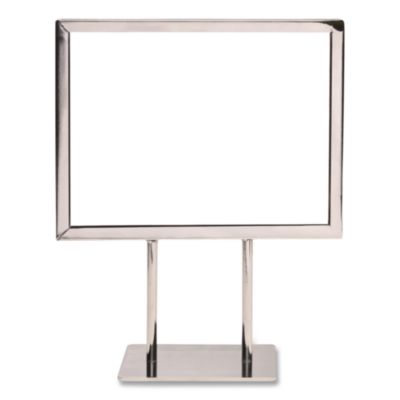 Global Printed Products Metal Countertop Sign Holder Metal Countertop Sign Holder, 5.5 x 7 Insert, Silver