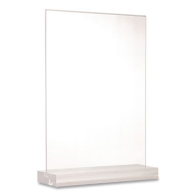 Global Printed Products Acrylic Sign Holder with Dual Function Base Acrylic Sign Holder with Dual Function Base, 5 x 7 Insert
