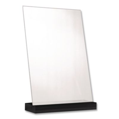 Global Printed Products Acrylic Sign Holder with Black Angled Base Acrylic Sign Holder with Black Angled Base, 3.5 x 5 Insert