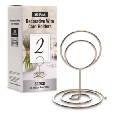 Global Printed Products Decorative Wire Card Holders Decorative Wire Card Holders, Silver Frame, 20/Pack