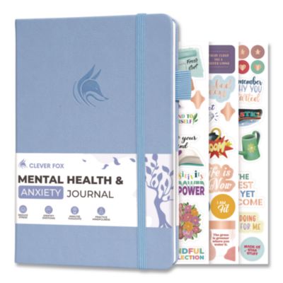 Clever Fox® Mental Health and Anxiety CBT Journal, Periwinkle Cover, 8.3 x 5.8 Sheets