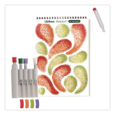 Lifelines® FlowArt Pogo-Dot Nature Coloring Book, with Pogo Marker and Assorted Inks, All Ages, 20 Pages