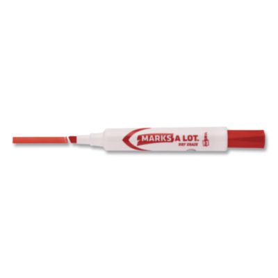 Avery® MARKS A LOT Desk-Style Dry Erase Markers, Broad Chisel Tip, Red