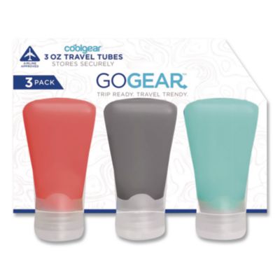 Go Gear Silicone Travel Toiletry Bottles Assorted Colors 3/Pack 1304