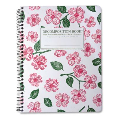 DECOMPOSITION® Spiral Composition Book, Medium/College Rule, Dogwood, (80) 9.75 x 7.5 Sheets