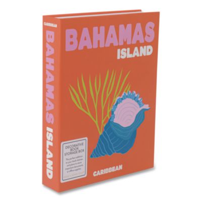 DesignWorks Ink® Magnetic Storage Book Box, Bahamas, 7.5 x 1.75 x 9.75, Orange
